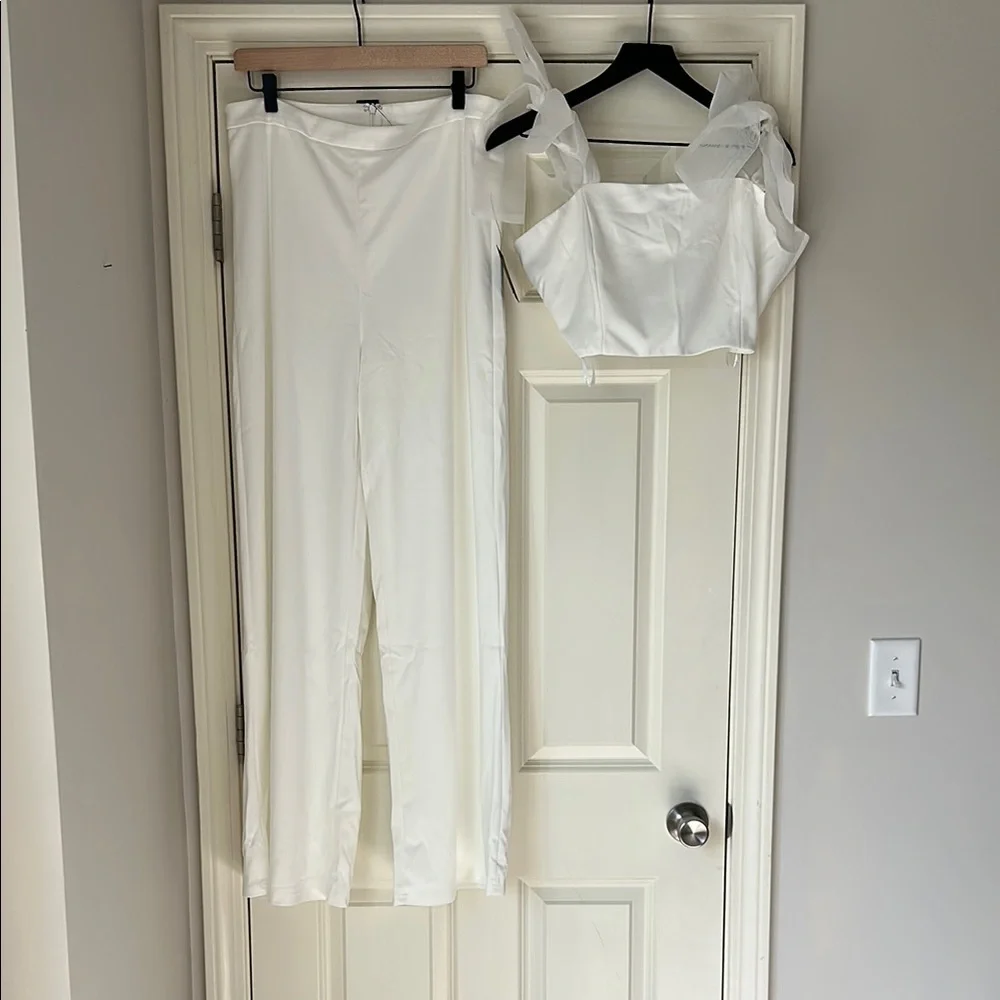 NWT Lulu's Elegant White Two-Piece Set - Picture 3 of 8